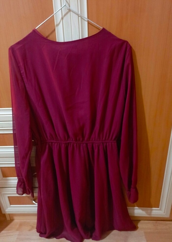 Bordo elbise - Görsel 3