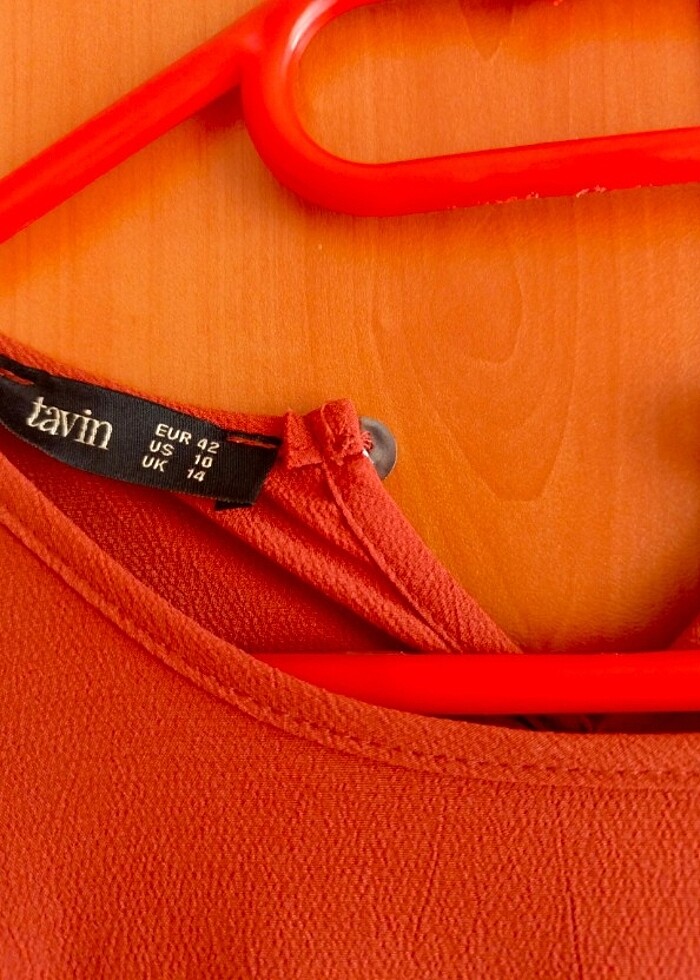 Kiremit rengi Uzun elbise - Görsel 3