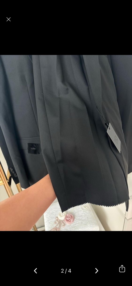 Düğmeli Siyah Erkek Takım Elbise Ceket - Görsel 3