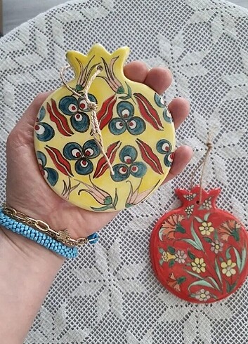 2 çini nar uğurluk duvar süsü