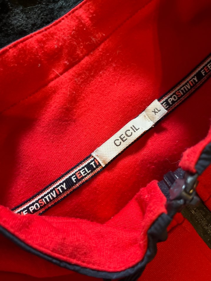 Kırmızı Deri Fermuarlı unisexs ince polar sweat - Görsel 3