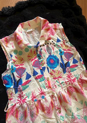 Çok Renkli Bohem Kız Elbisesi - Görsel 3