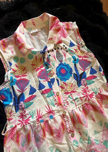 Çok Renkli Bohem Kız Elbisesi - Görsel 4