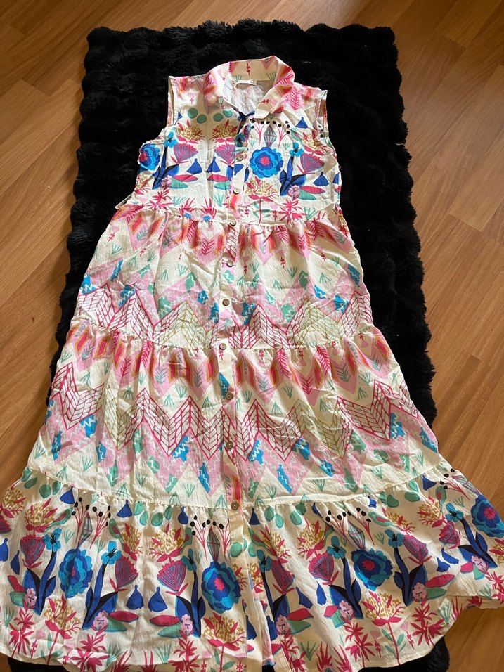 Çok Renkli Bohem Kız Elbisesi - Görsel 5