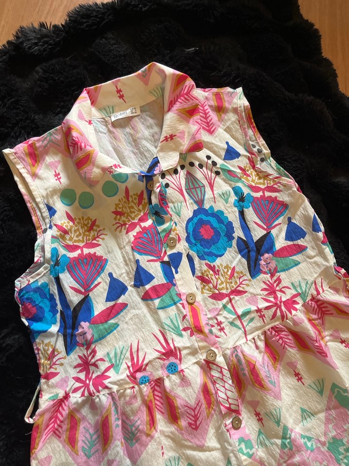 Çok Renkli Bohem Kız Elbisesi - Görsel 3