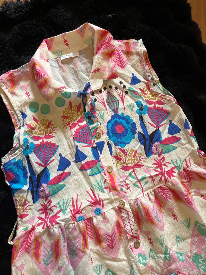 Çok Renkli Bohem Kız Elbisesi - Görsel 4