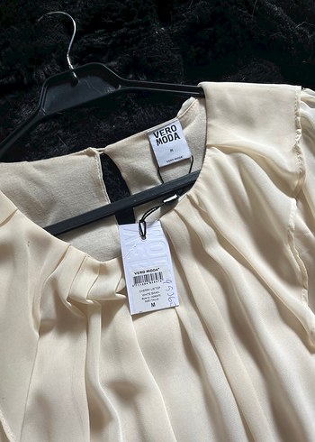 Kadın Beyaz Saten Salaş Uzun Kollu Bluz - Görsel 3