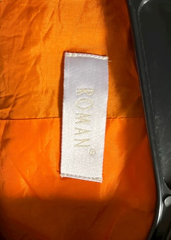 Kadın Gri turuncu kareli Roman marka 34-36 beden takım - Görsel 4