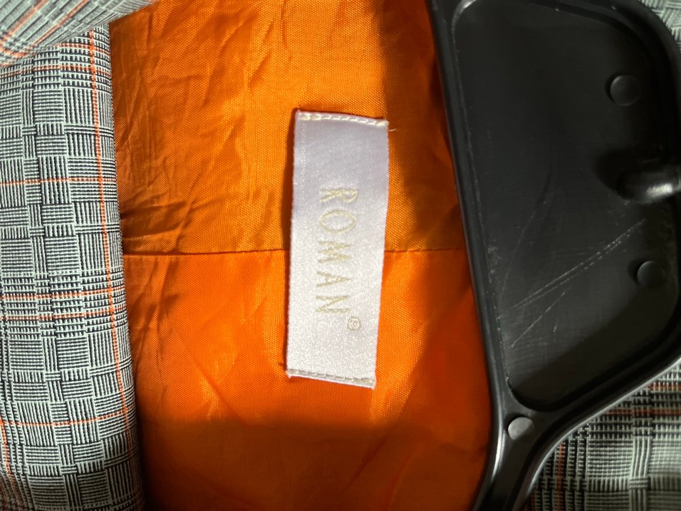 Kadın Gri turuncu kareli Roman marka 34-36 beden takım - Görsel 4