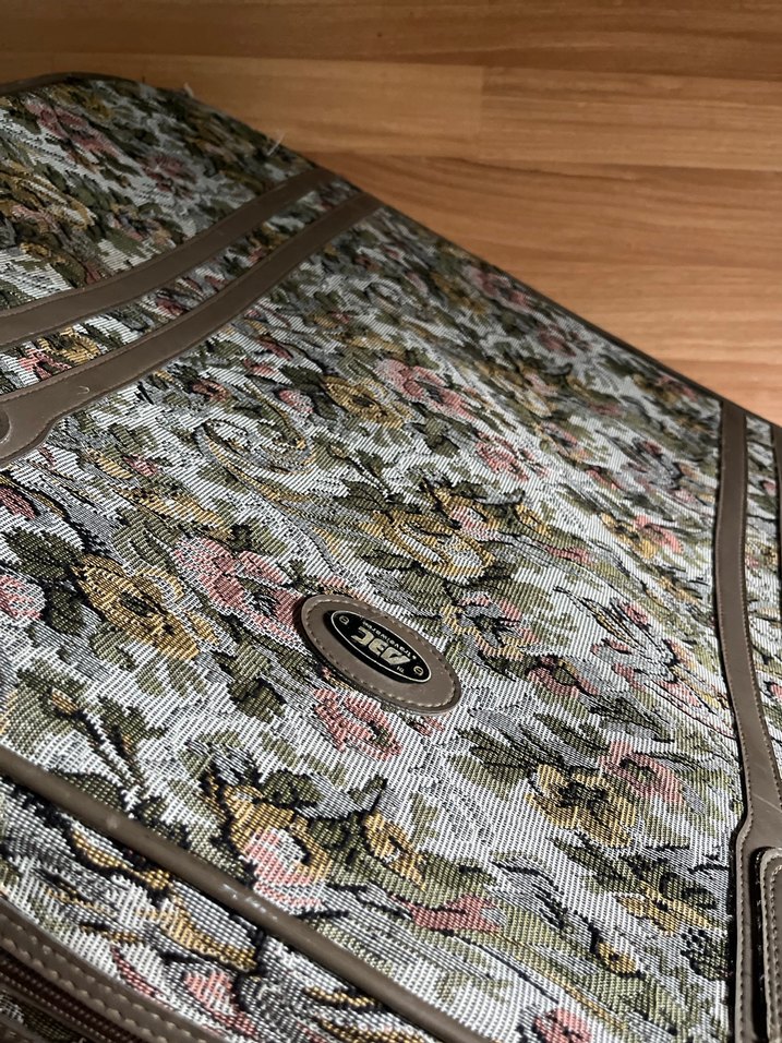 Bohem Desenli Gri Fermuarlı Valiz - Görsel 4
