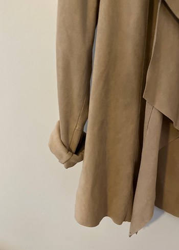 Bej Kadın Süet Salaş Midi Ceket mango - Görsel 8