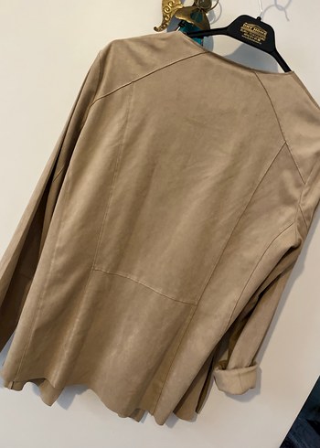 Bej Kadın Süet Salaş Midi Ceket mango - Görsel 7