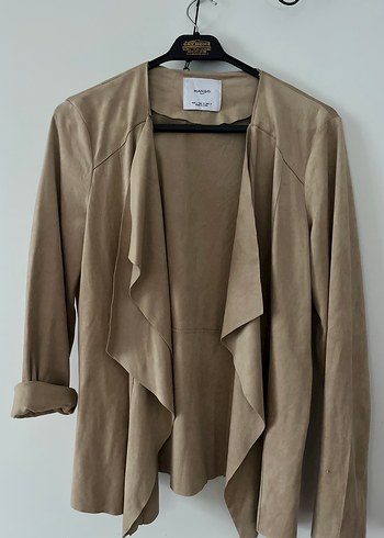 Bej Kadın Süet Salaş Midi Ceket mango - Görsel 4