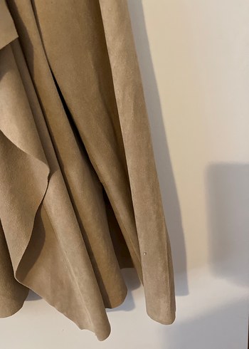 Bej Kadın Süet Salaş Midi Ceket mango - Görsel 9