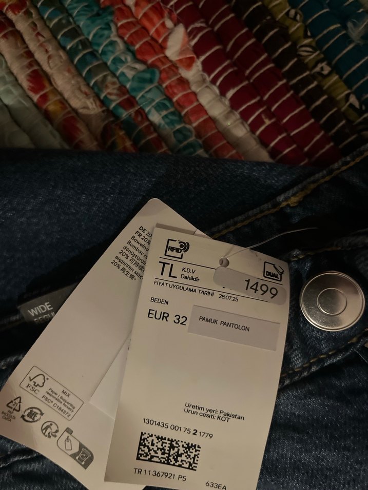 H&M jean pantalon bol paça - Görsel 5