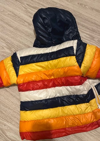 Çocuk Çok Renkli Kapüşonlu Fermuarlı Mont - Görsel 3
