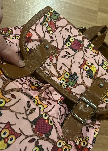 Pembe baykuş Desenli Bohem pembe  Sırt Çantası - Görsel 10