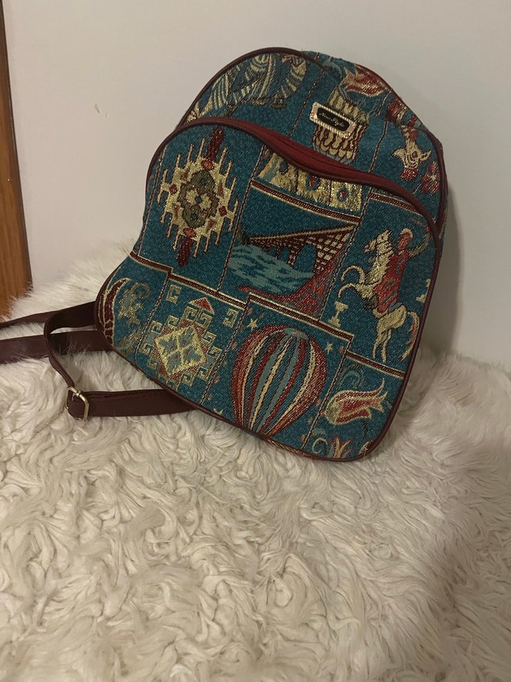 Bohem Çok Renkli Fermuarlı Sırt Çantası - Görsel 2