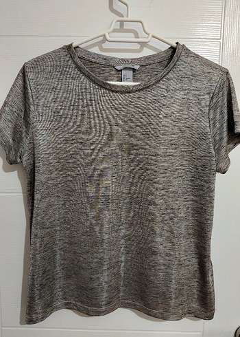 H&M Gri Kısa Kollu Tişört