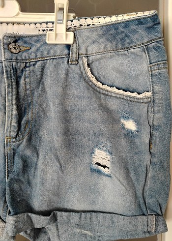 Vero Moda Vero Moda Düğmeli Mavi Kadın Mini Kot Şort