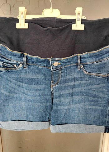 H&M Koyu Mavi Hamile Kot Şort - Görsel 3