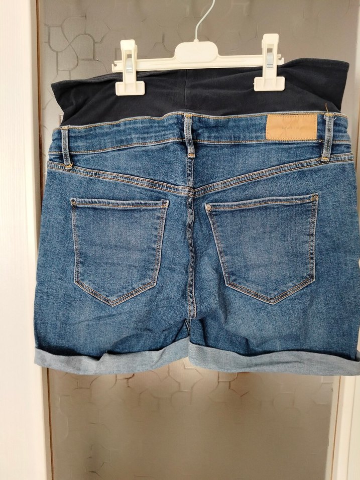 H&M Koyu Mavi Hamile Kot Şort - Görsel 5