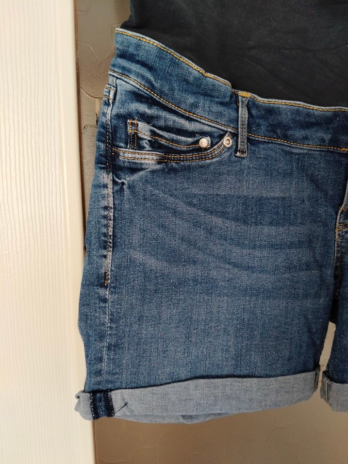 H&M Koyu Mavi Hamile Kot Şort - Görsel 4