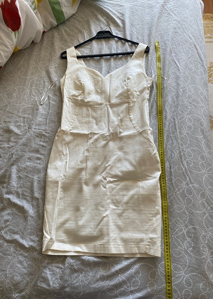 Kalp yaka kırk beyaz elbise - Görsel 4