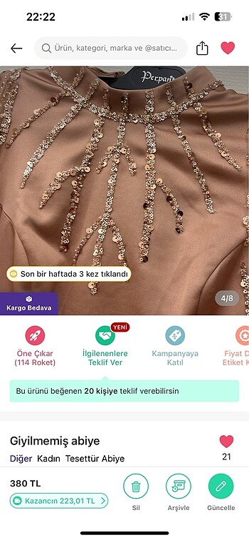 m Beden Sıfır abiye