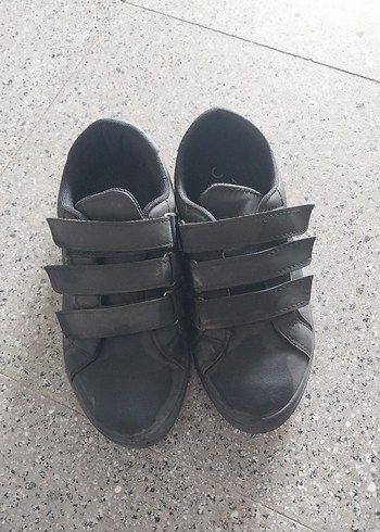 Erkek Çocuk Siyah Gri Cırt Cırtlı Spor Ayakkabı - Görsel 4