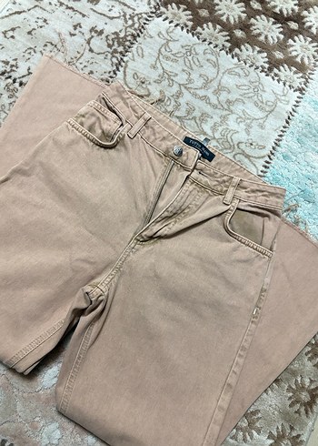 Kadın Kahverengi Düz Kesim Kot pantolon - Görsel 5