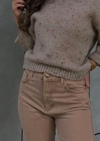 Kadın Kahverengi Düz Kesim Kot pantolon - Görsel 2