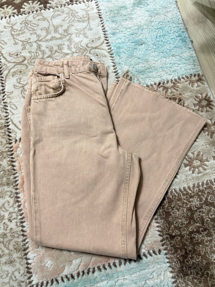 Kadın Kahverengi Düz Kesim Kot pantolon - Görsel 3