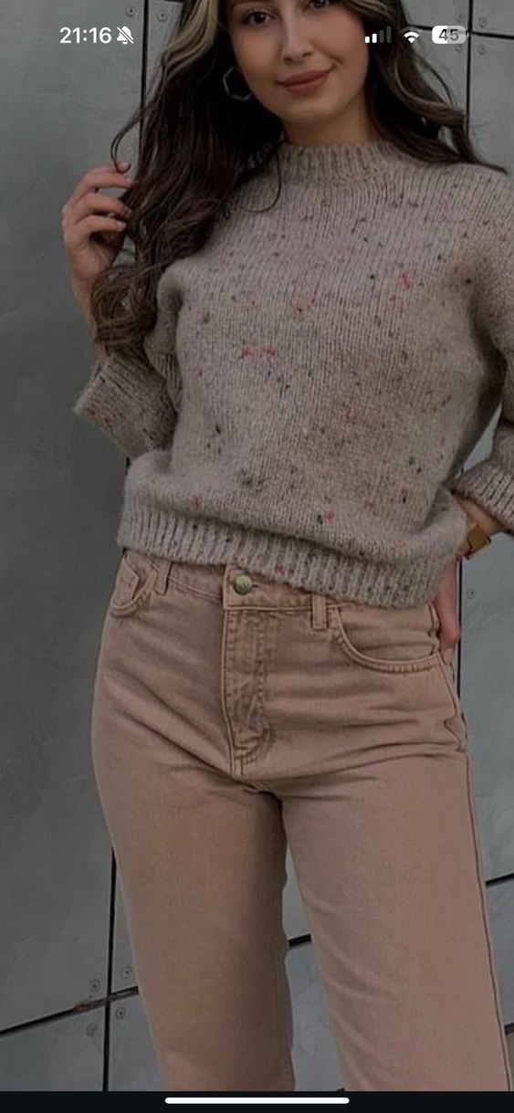 Kadın Kahverengi Düz Kesim Kot pantolon - Görsel 2