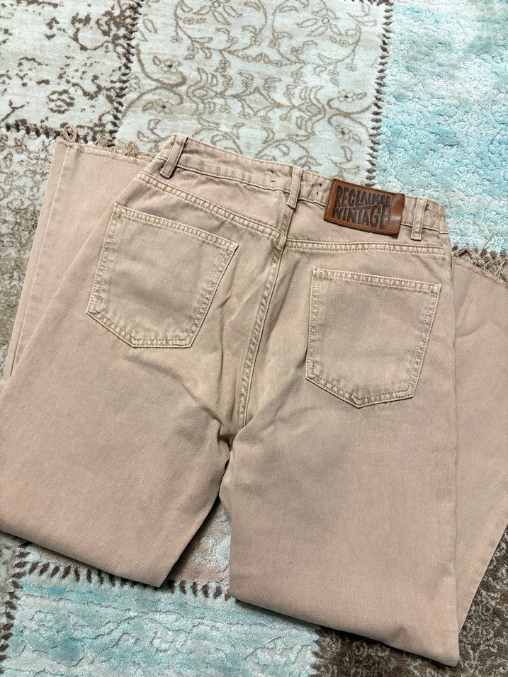 Kadın Kahverengi Düz Kesim Kot pantolon - Görsel 4