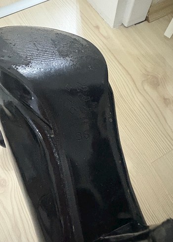 Siyah Rugan Stiletto Kadın Topuklu Ayakkabı - Görsel 3