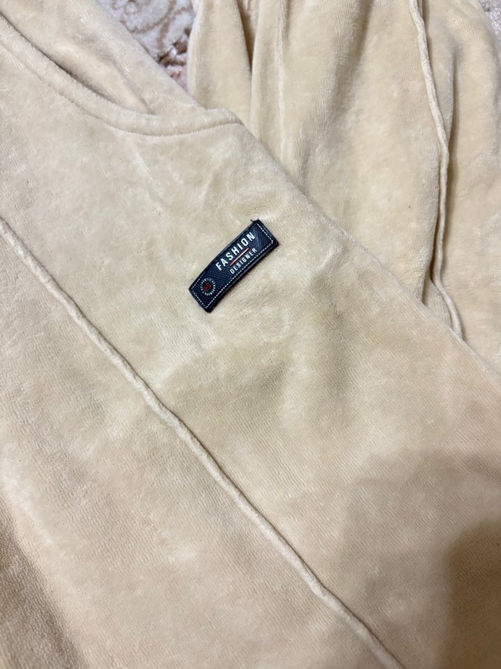 Bej Süet Salaş Kadın Eşofman Altı - Görsel 3