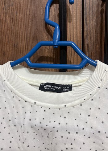 Taşlı Beyaz Kolsuz Crop Top - Görsel 3