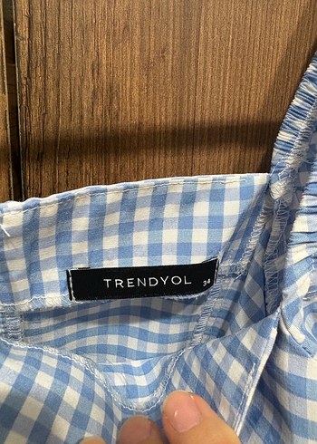 Mavi Kareli Mini Gömlek - Görsel 4