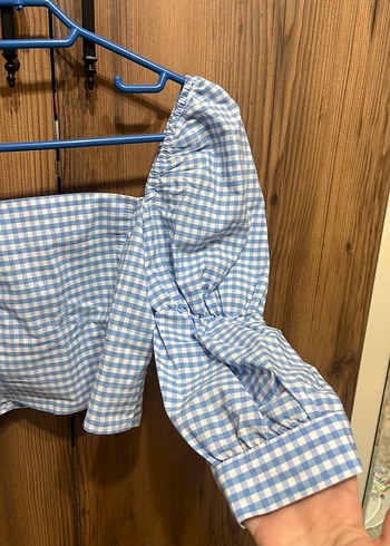 Mavi Kareli Mini Gömlek - Görsel 3