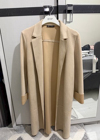 Zara Bej Uzun Trenckot Ceket
