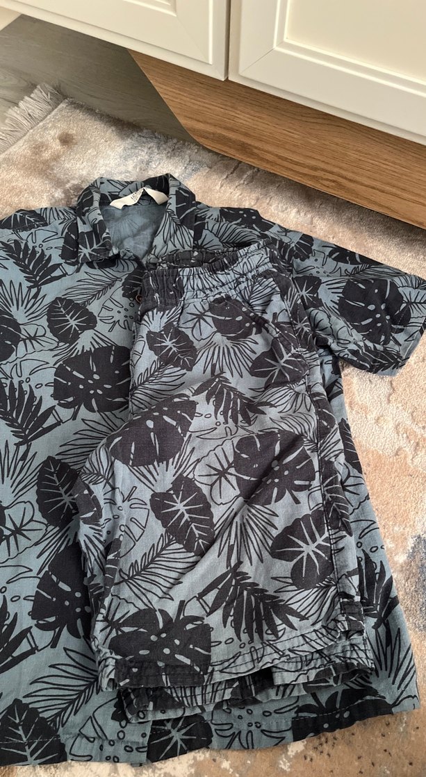 Erkek Çocuk Kısa Kollu gömlek ve şort takımı - Görsel 3