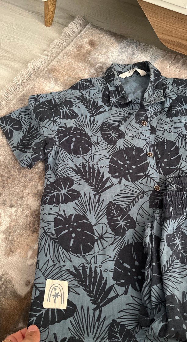 Erkek Çocuk Kısa Kollu gömlek ve şort takımı - Görsel 2