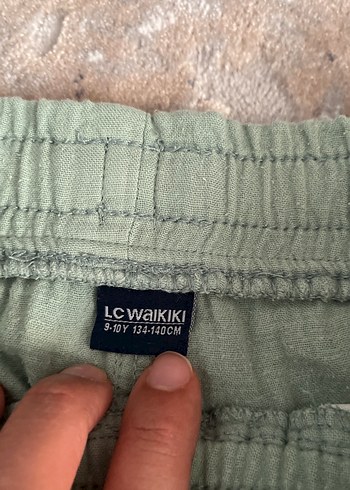 Erkek Çocuk Yeşil Keten Şort Müslin - Görsel 2