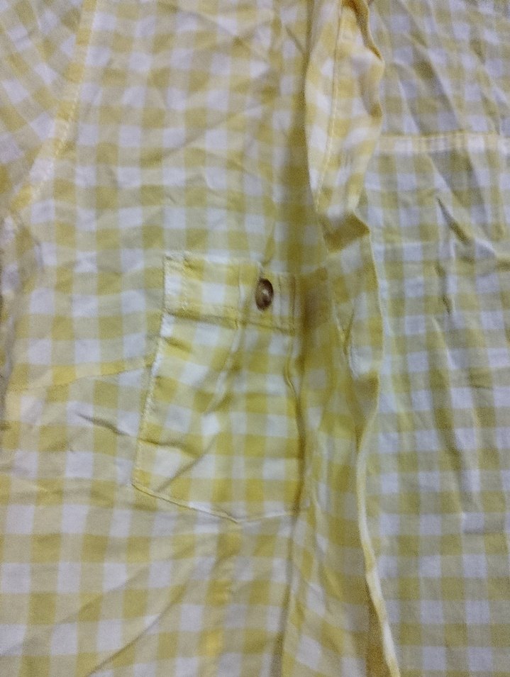 Sarı Pamuklu Düğmeli Kısa Kollu Gömlek - Görsel 2