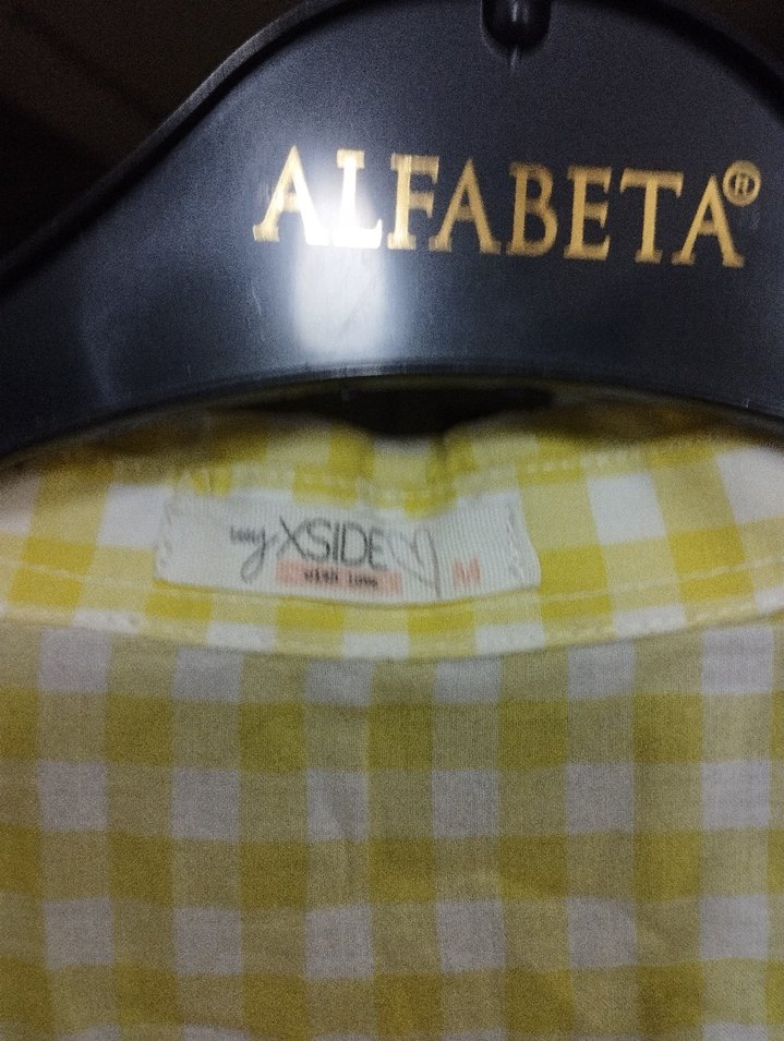 Sarı Pamuklu Düğmeli Kısa Kollu Gömlek - Görsel 4