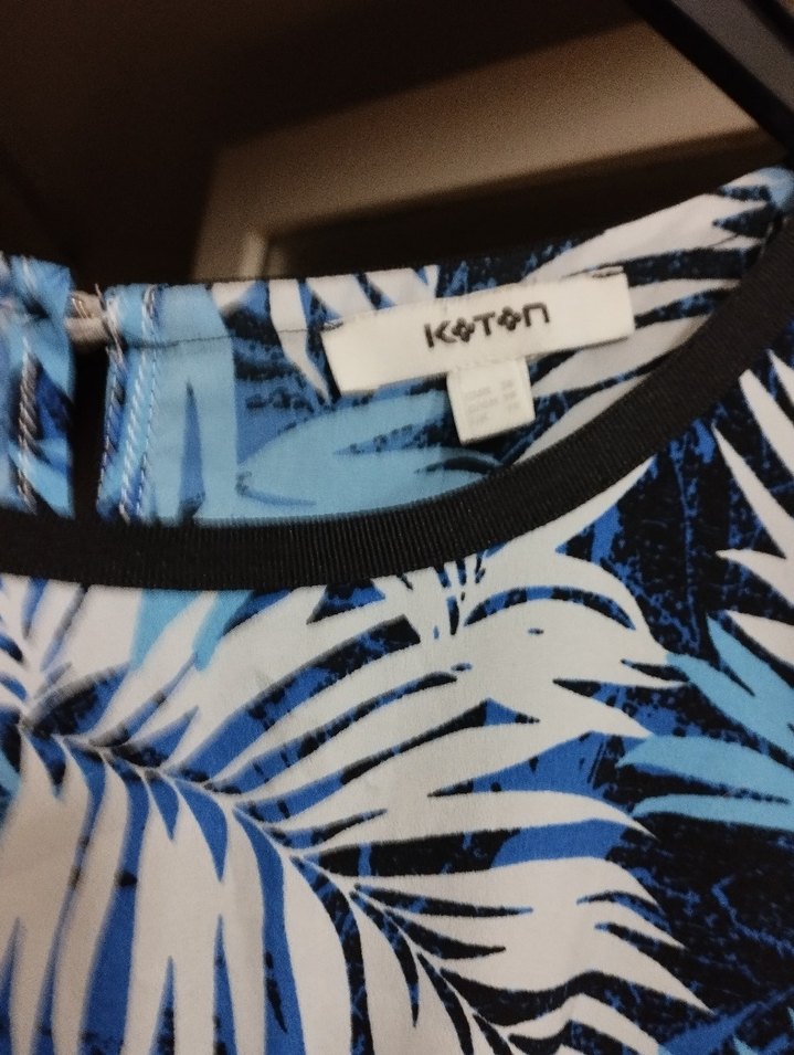 Mavi Baskılı Uzun Kollu Kadın Bluz - Görsel 5