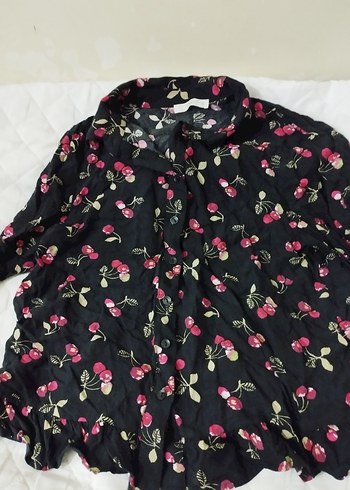 Pembe Desenli Uzun Kollu Kadın Gömlek - Görsel 10