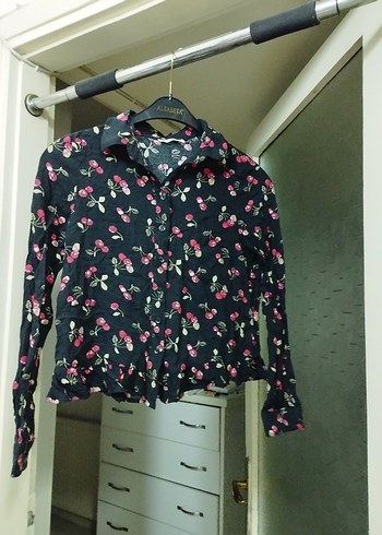 Pembe Desenli Uzun Kollu Kadın Gömlek - Görsel 2