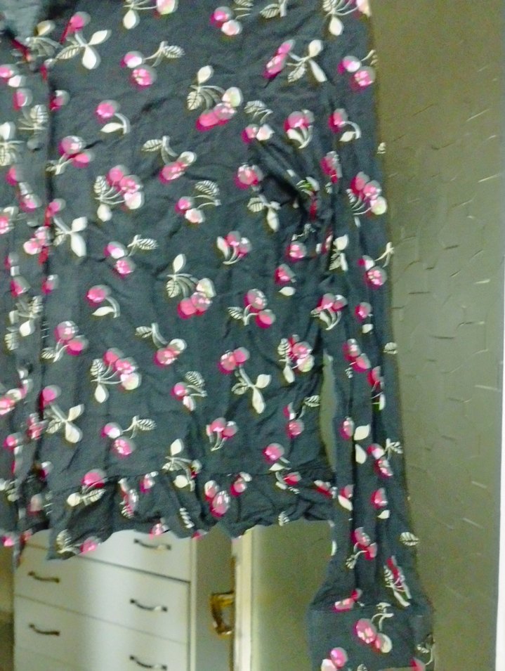 Pembe Desenli Uzun Kollu Kadın Gömlek - Görsel 5